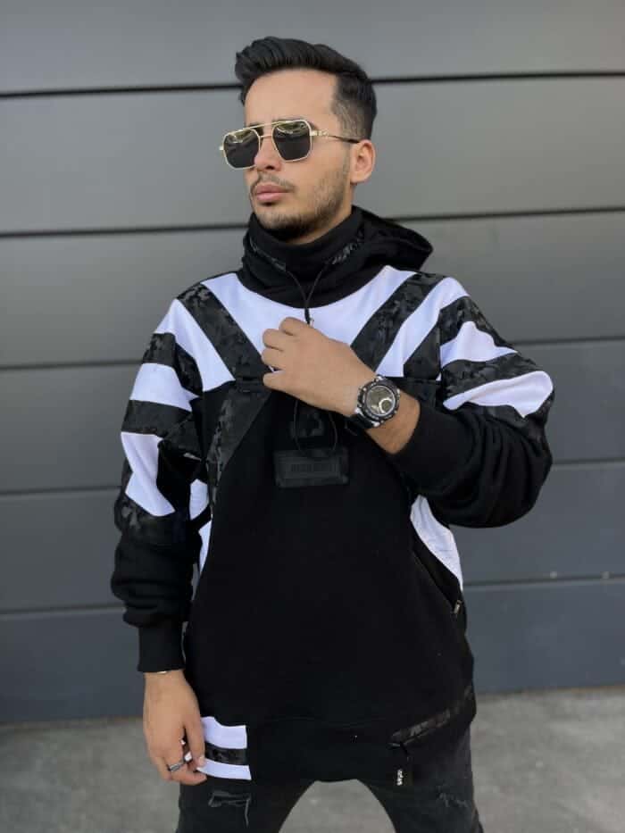 هودی سفید مشکی - Image 3